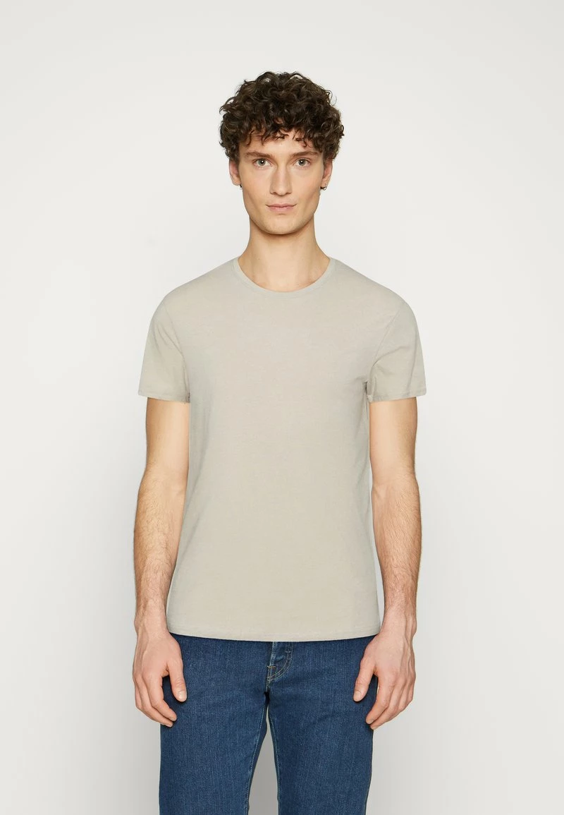 Pier One 3 PACK - Camiseta Básica - Brown/beige/light Blue, Hombre 3 Pier One 3 PACK - Camiseta Básica - Brown/beige/light Blue, Hombre