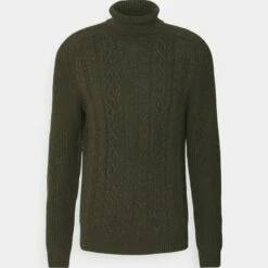Pier One Hombre NEW CABLE TURTLENECK JUMPER - Jersey De Punto - Mottled Olive -Ofertas Pier One Tienda 0459fb10b43a4ed98a7e95aa60d5ed37