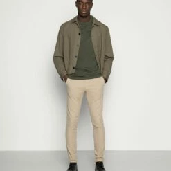 Pier One Hombre 5 PACK - Camiseta Básica - Dark Blue/grey/khaki