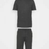 Pier One SET - Pijama - Mottled Dark Grey, Hombre