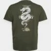 Pier One Camiseta Estampada - Dark Green, Hombre