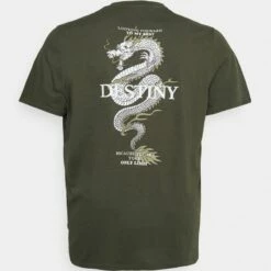Pier One Camiseta Estampada - Dark Green, Hombre