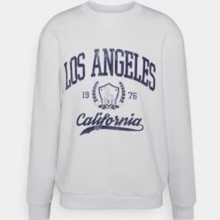 Pier One COLLEGE CREW NECK - Sudadera - White, Hombre