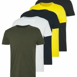 Pier One Hombre 5 PACK - Camiseta Básica - Olive/ White/ Navy /yellow /black -Ofertas Pier One Tienda 1b9164789150411d82264f1147f53451