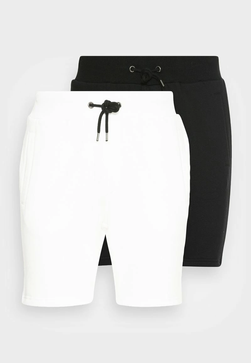 Pier One Hombre 2 PACK - Shorts - Black/white 7 Pier One Hombre 2 PACK - Shorts - Black/white - Imagen 5