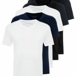 Pier One Hombre 5 PACK - Camiseta Básica - White/blue/black -Ofertas Pier One Tienda 2819a515ceaa41a7b996144dea7390c3