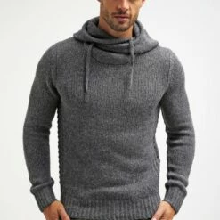 Pier One Jersey Con Capucha - Dark Grey Melange, Hombre