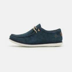 Pier One Hombre LEATHER - Zapatos Con Cordones - Dark Blue