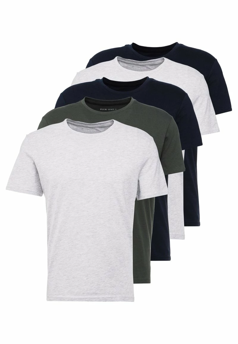 Pier One Hombre 5 PACK - Camiseta Básica - Dark Blue/grey/khaki 9 Pier One Hombre 5 PACK - Camiseta Básica - Dark Blue/grey/khaki - Imagen 7