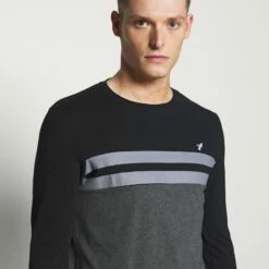 Pier One Hombre Camiseta De Manga Larga - Black/mottled Dark Grey -Ofertas Pier One Tienda 3498134e32f840e2bd9efb3372617491