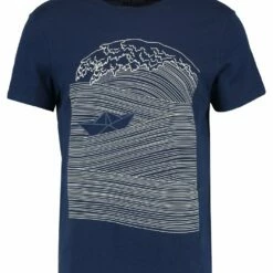 Pier One Hombre Camiseta Estampada - Dark Blue/white -Ofertas Pier One Tienda 4cc9341a476c4defa398ea435414ecfc
