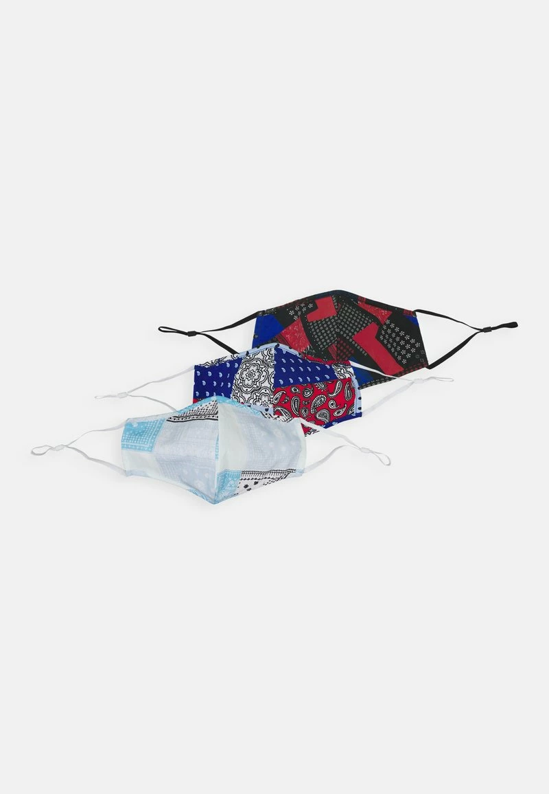 Pier One Unisexo 3 PACK UNISEX - Mascarilla De Tela - Blue/red 3 Pier One Unisexo 3 PACK UNISEX - Mascarilla De Tela - Blue/red