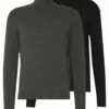 Pier One Hombre 2 PACK - Jersey De Punto - Black/mottled Dark Grey -Ofertas Pier One Tienda 564ded1d5c3c4890971ea33fb300ac4a
