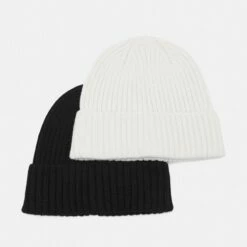 Pier One Unisexo 2 PACK UNISEX - Gorro - Black/off-white