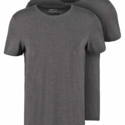 Pier One Hombre 2 PACK - Camiseta Básica - Dark Grey Melange