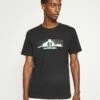Pier One Hombre MATRIX TEE - Camiseta Estampada - Black