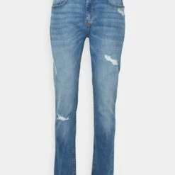 Pier One Hombre DISTRESSED DENIM SLIM FIT - Vaqueros Slim Fit - Light Blue
