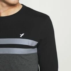 Pier One Hombre Camiseta De Manga Larga - Black/mottled Dark Grey -Ofertas Pier One Tienda 6a6e8cc54fc54fea939db2e04b82e3ef