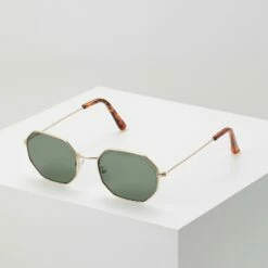 Pier One Unisexo UNISEX - Gafas De Sol - Gold-coloured/green