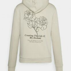 Pier One Hombre FLORAL HOODIE - Sudadera - Tan