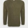 Pier One Hombre BIG STITCH MIX CREWNECK - Jersey De Punto - Olive -Ofertas Pier One Tienda 74b2248742944cc6a34834479528dd93