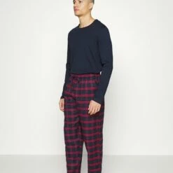 Pier One Hombre Pijama - Dark Blue/bordeaux