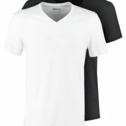 Pier One 2 PACK - Camiseta Básica - White/black, Hombre -Ofertas Pier One Tienda 7f713aa7d0cf4680ab0acb77eb634838