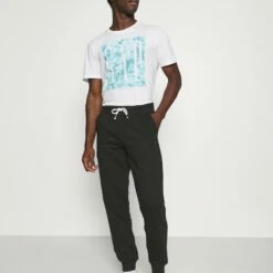 Pier One Hombre 3 PACK - Pantalones Deportivos - Mottled Light Grey/mottled Dark Blue/black