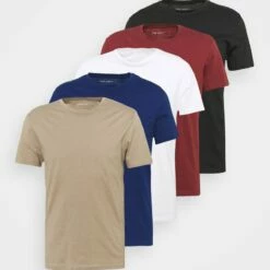Pier One Hombre 5 PACK - Camiseta Básica - White/black/bordeaux 20 Pier One Hombre 5 PACK - Camiseta Básica - White/black/bordeaux -Ofertas Pier One Tienda 821a9428a35f403f8260cec51cee307c