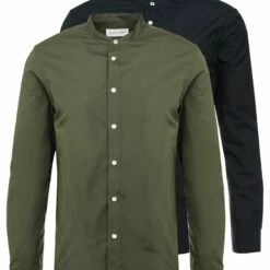 Pier One 2 PACK - Camisa - Oliv/black, Hombre -Ofertas Pier One Tienda 8e1e72ba849c4651a91bd246519e0732
