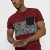 Pier One Hombre Camiseta Estampada - Bordeaux -Ofertas Pier One Tienda 8fea14e44e2144549ffb2b8ad5e840af