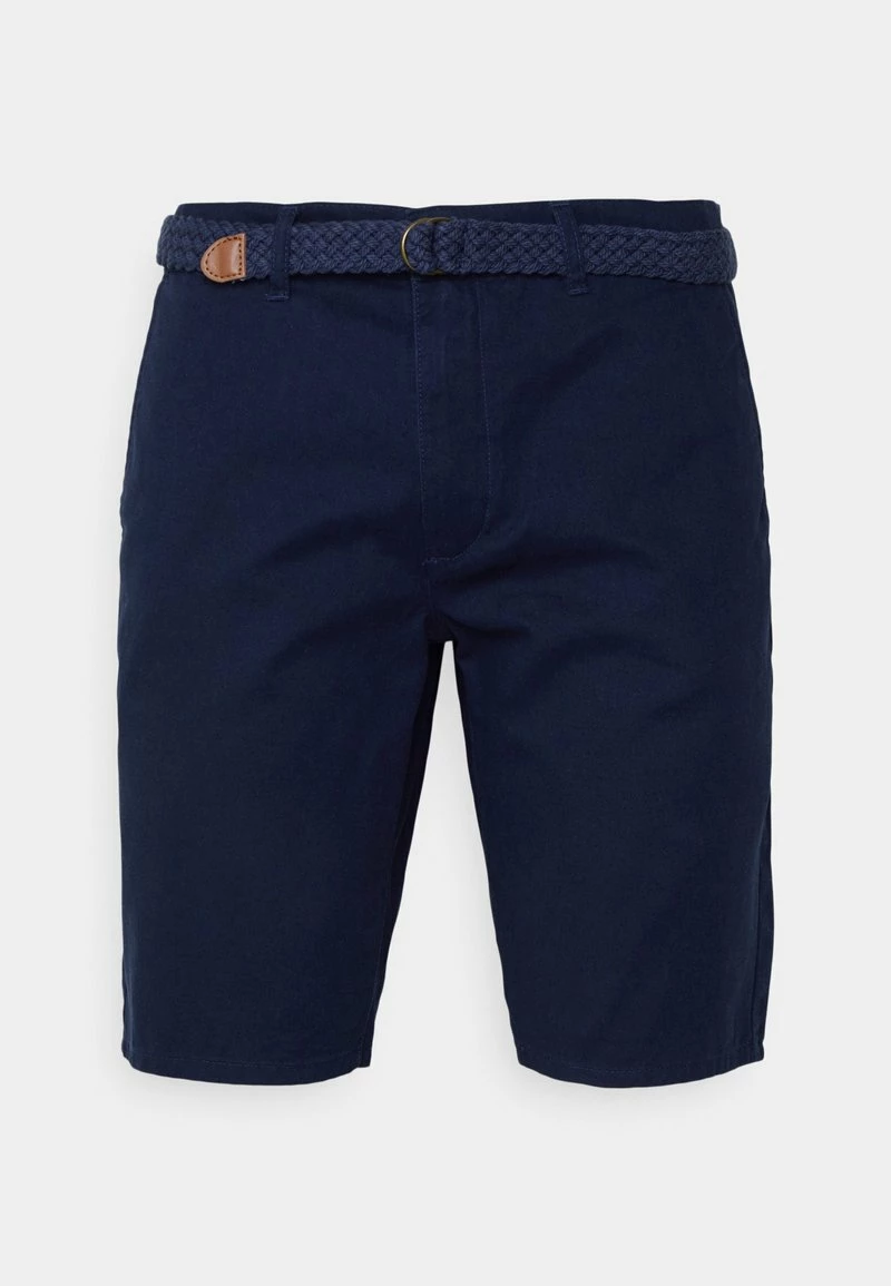 Pier One Hombre CHINOS WITH BELT - Shorts - Dark Blue 3 Pier One Hombre CHINOS WITH BELT - Shorts - Dark Blue
