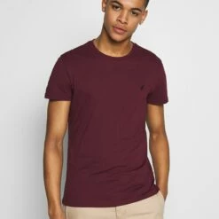 Pier One Hombre Camiseta Básica - Bordeaux