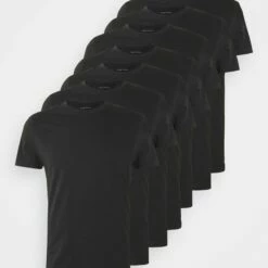 Pier One Hombre 7 PACK - Camiseta Básica - Black