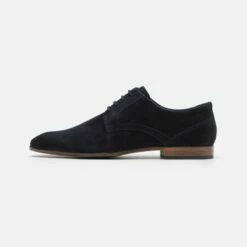 Pier One Hombre LEATHER - Zapatos Con Cordones - Blue