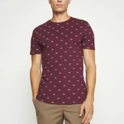 Pier One Hombre Camiseta Estampada - Bordeaux