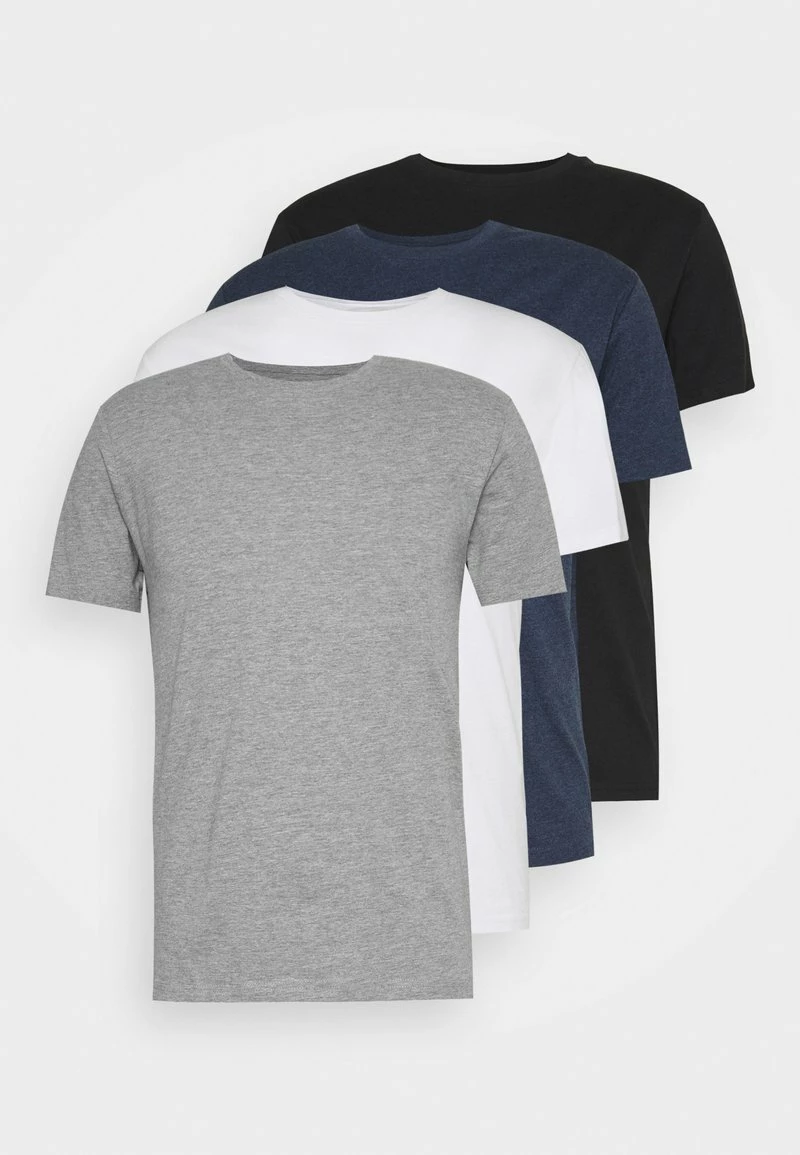 Pier One Hombre 4 PACK - Camiseta Básica - Black/white/blue 6 Pier One Hombre 4 PACK - Camiseta Básica - Black/white/blue - Imagen 4