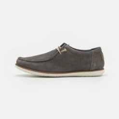 Pier One LEATHER - Zapatos Con Cordones - Grey, Hombre