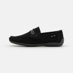 Pier One Hombre LEATHER - Mocasines - Black