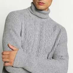 Pier One Hombre NEW CABLE TURTLENECK JUMPER - Jersey De Punto - Light Grey -Ofertas Pier One Tienda b0c36f7fa40740978e1ce13ca2fa9e81