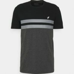 Pier One Hombre Camiseta Estampada - Black/grey -Ofertas Pier One Tienda b0c8c2e9cb334f16a5db4dd15b968f85