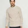 Pier One Hombre CHUNKY MOCKNECK JUMPER - Jersey De Punto - Mottled Beige
