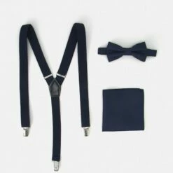 Pier One Hombre SUSPENDER/HOSENTRÄGER SET - Pañuelo De Bolsillo - Dark Blue