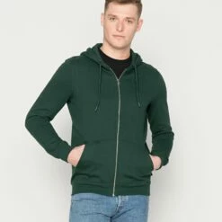 Pier One Sudadera Con Cremallera - Green, Hombre