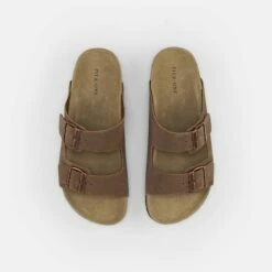 Pier One Unisexo LEATHER UNISEX - Sandalias Planas - Stone -Ofertas Pier One Tienda cf51ec7e58fc4cfeb3c67c246811affc