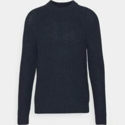 Pier One CHUNKY MOCKNECK JUMPER - Jersey De Punto - Dark Blue, Hombre -Ofertas Pier One Tienda cffe32b625634939a56fd0c6fcfd236c