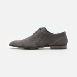 Pier One LEATHER - Zapatos Con Cordones - Grey, Hombre