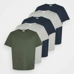 Pier One Hombre 5 PACK - Camiseta Básica - Khaki/grey/dark Blue -Ofertas Pier One Tienda d3fe6e185c83415bbbdfd7d53b4f9bb2