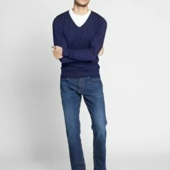 Pier One Hombre 4 PACK - Camiseta Básica - Black/white/blue