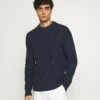Pier One CHUNKY MOCKNECK JUMPER - Jersey De Punto - Dark Blue, Hombre